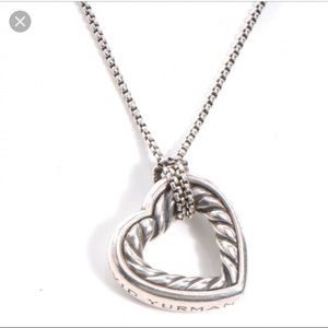 David Yurman Sterling Silver Open Heart Necklace